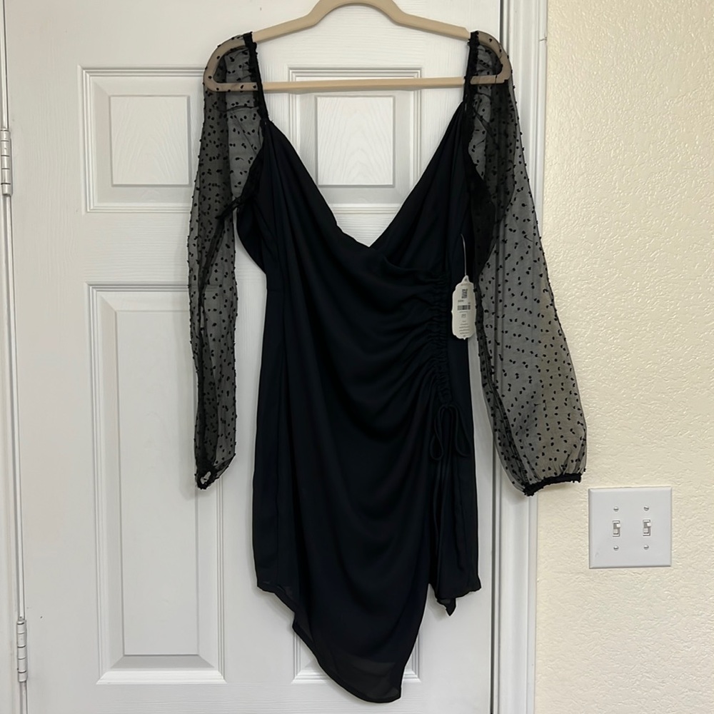 Altered state Black long puff sleeve dress